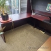 Links Mahogany Bow Front U Suite Office Desk w/ Overhead Storage